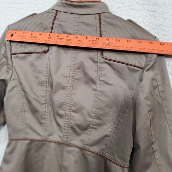 Women's White House Black Market Military Shoulder Front Zip Jacket Size 4 - Picture 6 of 16